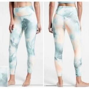 Athleta Tie-Dye High Rise Capri Leggings Cropped Performance Yoga